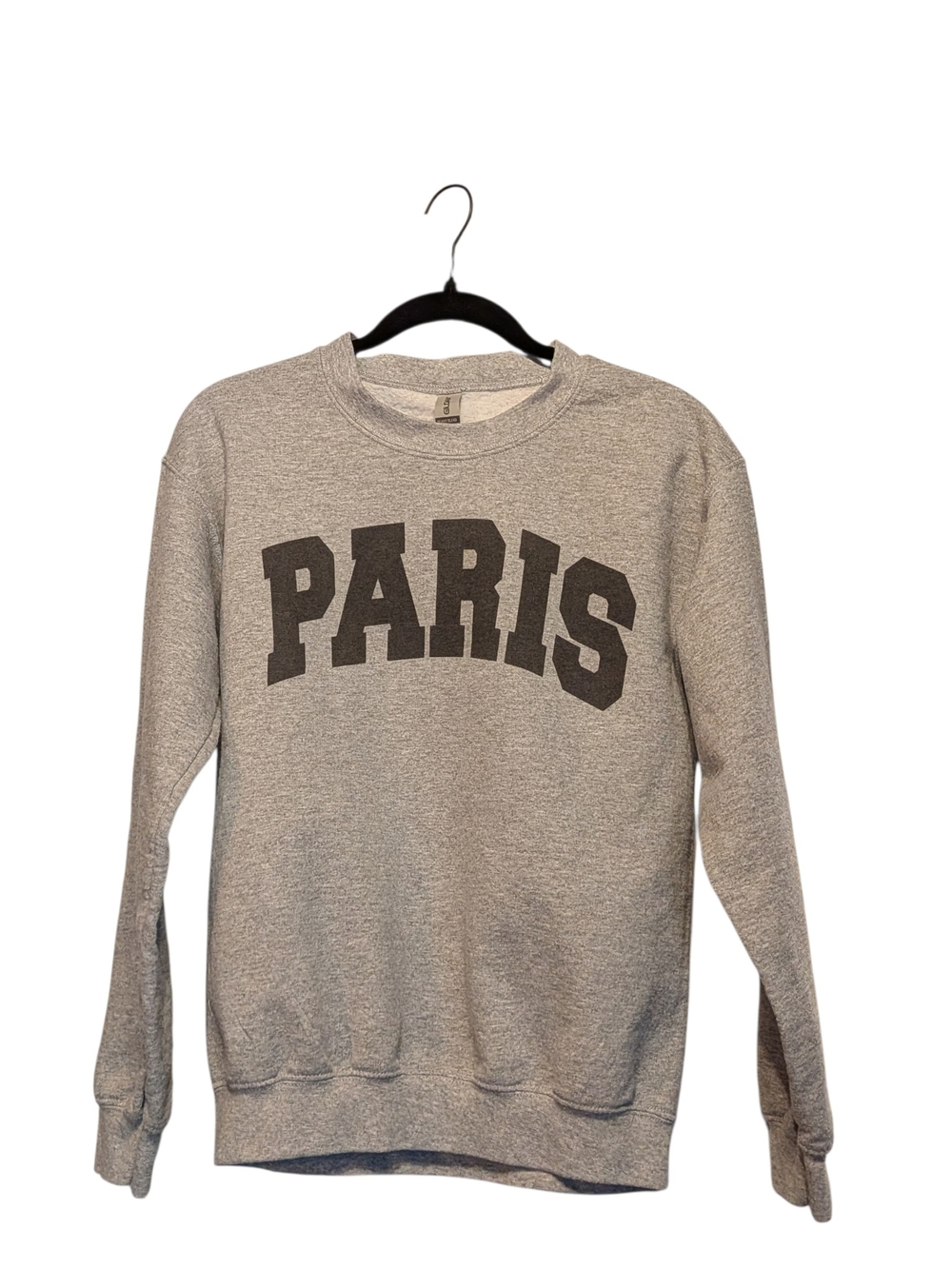 Gildan Gray 'PARIS' Crewneck Sweatshirt - Women's